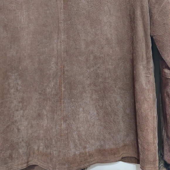 Brandon ThomasLeather Jacket With Animal Faux Fur Sz-M - Picture 6 of 8